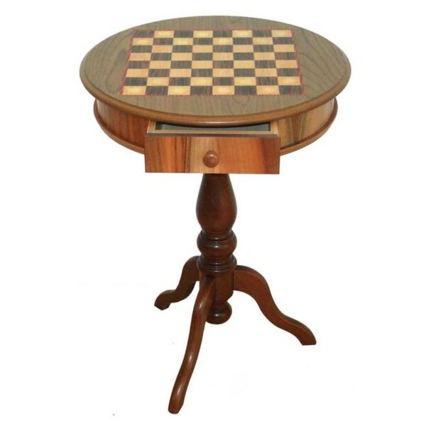 Круглый шахматный стол с ящиком и шахматными фигурами магазин Status в Ташкенте